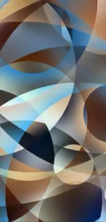 Abstract geometric art in blue and brown tones.