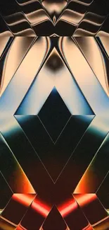 Abstract geometric art wallpaper with vibrant colors and shapes.
