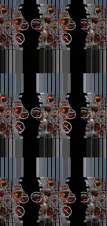 Abstract geometric wallpaper with intricate patterns.