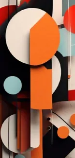 Vibrant abstract geometric art with bold shapes and colors.
