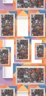 Colorful abstract geometric pattern wallpaper.