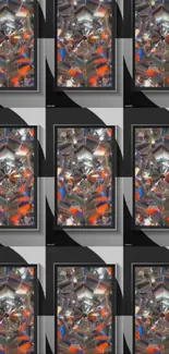 Abstract geometric art mobile wallpaper with vibrant colors.