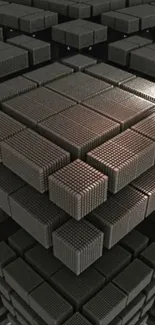 Abstract geometric blocks in 3D pattern.