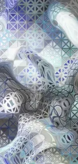 Abstract geometric design with blue tones.