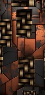Abstract geometric brick pattern wallpaper