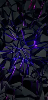 Abstract geometric dark wallpaper with violet highlights.