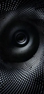 Abstract geometric dark swirl wallpaper with intricate patterns.