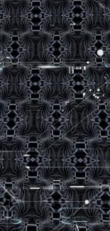 Intricate dark abstract geometric wallpaper with elegant patterns.