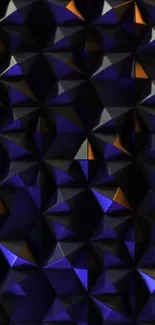 Abstract dark geometric wallpaper with blue shades