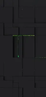 Abstract geometric dark mobile wallpaper with green accents.