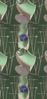 Abstract geometric wallpaper with 3D spheres.