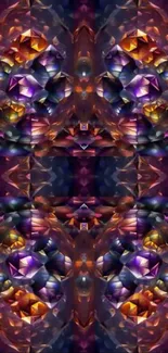 Abstract geometric wallpaper with jewel colors.