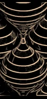 Abstract geometric hourglass art wallpaper for mobile phones.