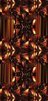 Abstract geometric kaleidoscope pattern wallpaper with warm tones.