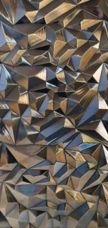Geometric metallic pattern with abstract design in bronze hues.