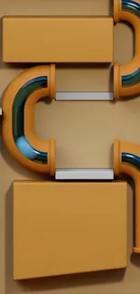 Abstract geometric shapes in orange tones.