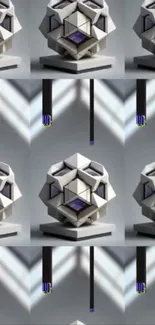 Abstract geometric shapes on a modern wallpaper.