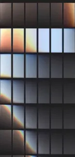 Abstract geometric wallpaper with grid pattern and gradients.