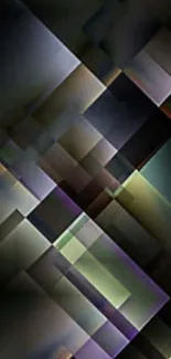 Abstract geometric wallpaper with layered rectangles in dark hues.