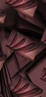 Abstract burgundy geometric wallpaper design.