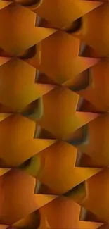 Abstract geometric wallpaper with vibrant orange shades.