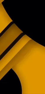 Bold abstract geometric wallpaper with black and yellow colors.