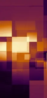 Abstract geometric orange and purple wallpaper with vibrant rectangles.