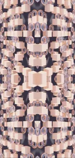 Abstract geometric pattern wallpaper with peach tones.