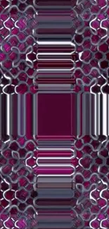 Vibrant abstract geometric phone wallpaper with a purple and silver pattern.