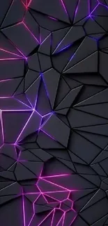 Abstract geometric wallpaper with neon lines