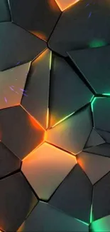 Abstract geometric wallpaper with neon glow.