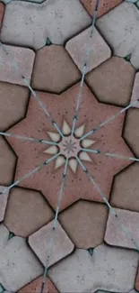 Abstract geometric pattern in earthy tones.