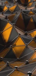 Abstract geometric pattern with orange triangles.