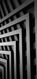 Abstract black geometric pattern wallpaper.