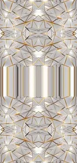 Abstract geometric wallpaper with intricate patterns and metallic accents.