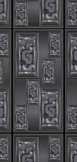 Abstract geometric wallpaper with intricate patterns in gray tones.