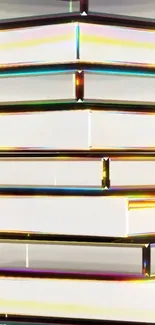 Abstract geometric pattern with layered squares and iridescent highlights.