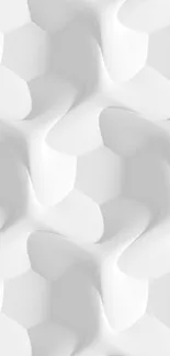 Abstract white wallpaper with geometric 3D pattern, minimalist design.