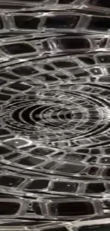 Intricate abstract glass spiral design with reflective surfaces.