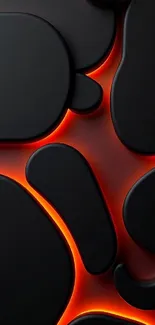 Abstract black and red glowing pattern wallpaper.