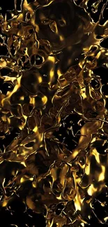 Abstract gold liquid pattern wallpaper for elegant mobile screens.