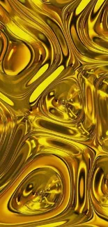 Vibrant abstract gold mobile wallpaper with flowing liquid patterns.