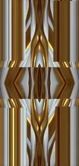 Abstract gold pattern mobile wallpaper with a geometric design.