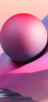 Abstract pink gradient sphere wallpaper for mobile.