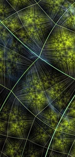 Intricate green and black fractal pattern wallpaper.