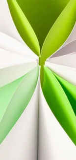 Abstract green paper art wallpaper for mobile phones.