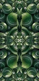 Symmetrical green spheres abstract wallpaper