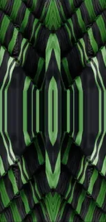 Abstract green striped pattern wallpaper.