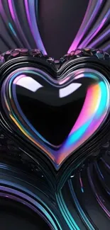 Abstract heart with metallic colors.
