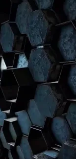 Abstract hexagonal blue background design.
